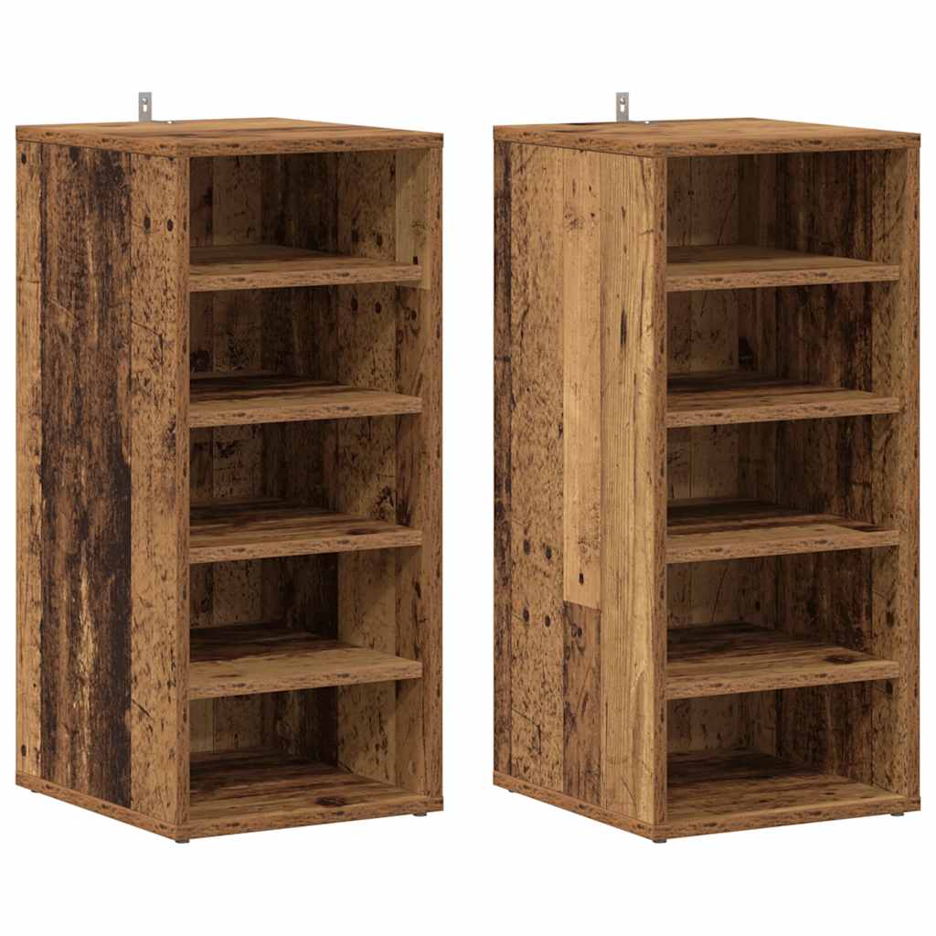 Sapateiras 2 pcs 32x35x70 cm derivados de madeira madeira velha
