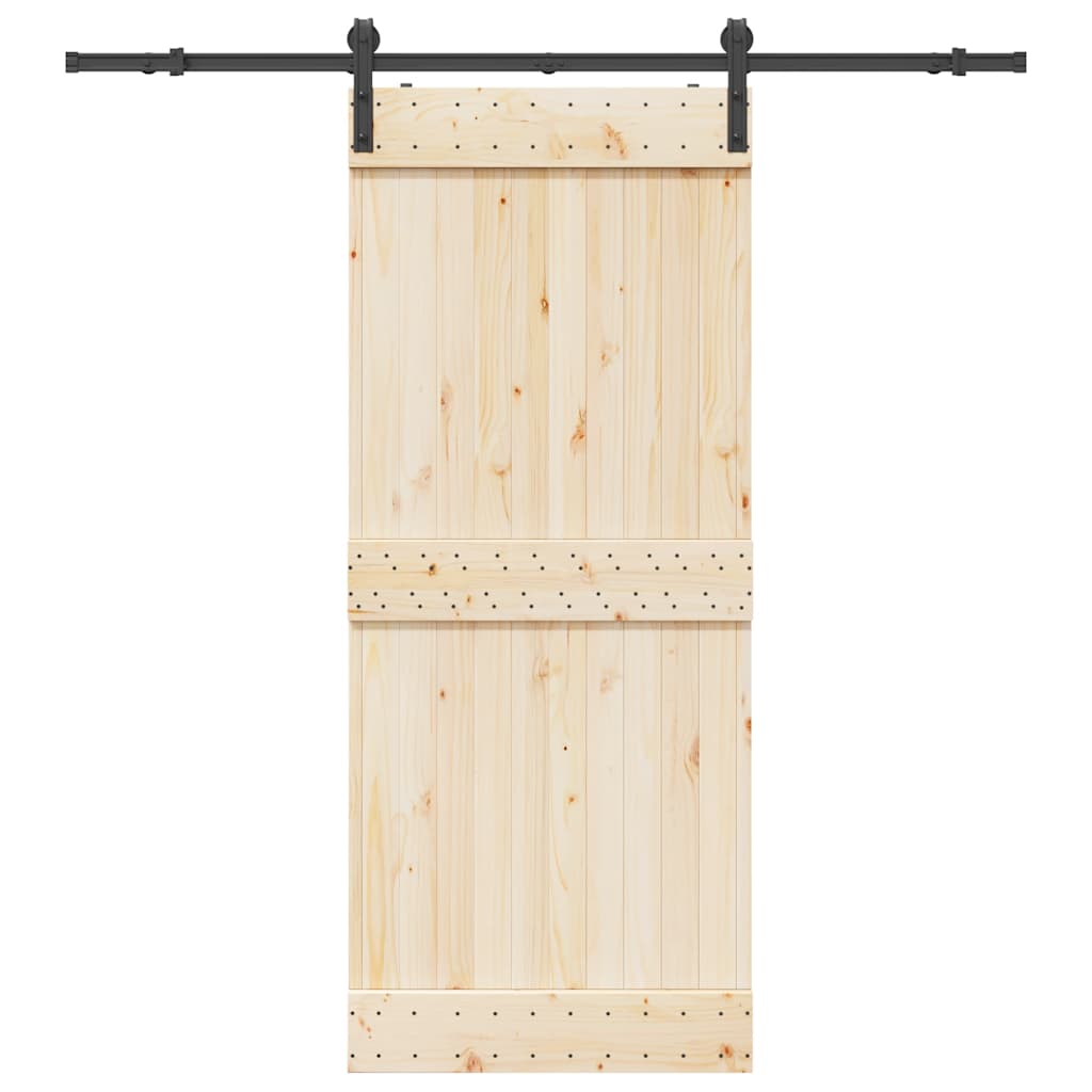 Kit de ferragens para porta deslizante 183 cm aço preto