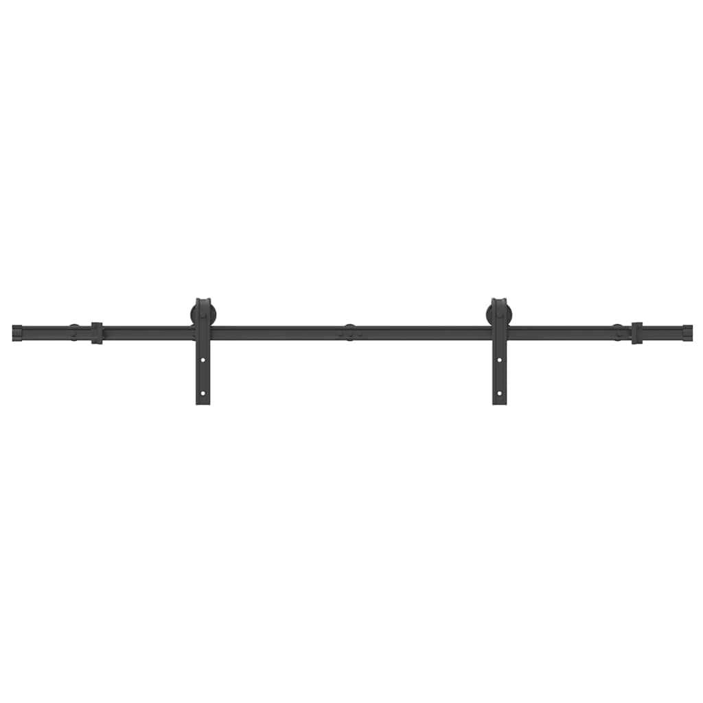 Kit de ferragens para porta deslizante 183 cm aço preto