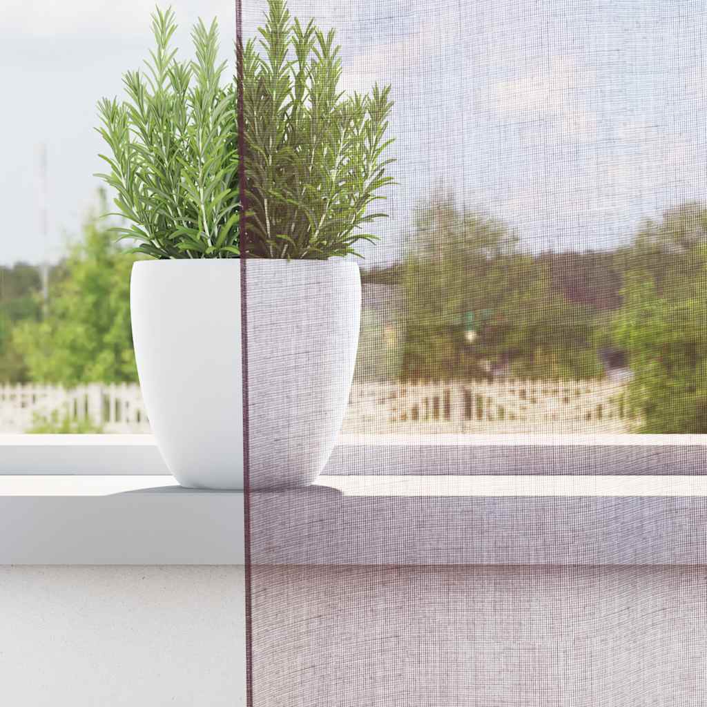 Cortinas de voile com bolsos para varão 2 pcs roxo