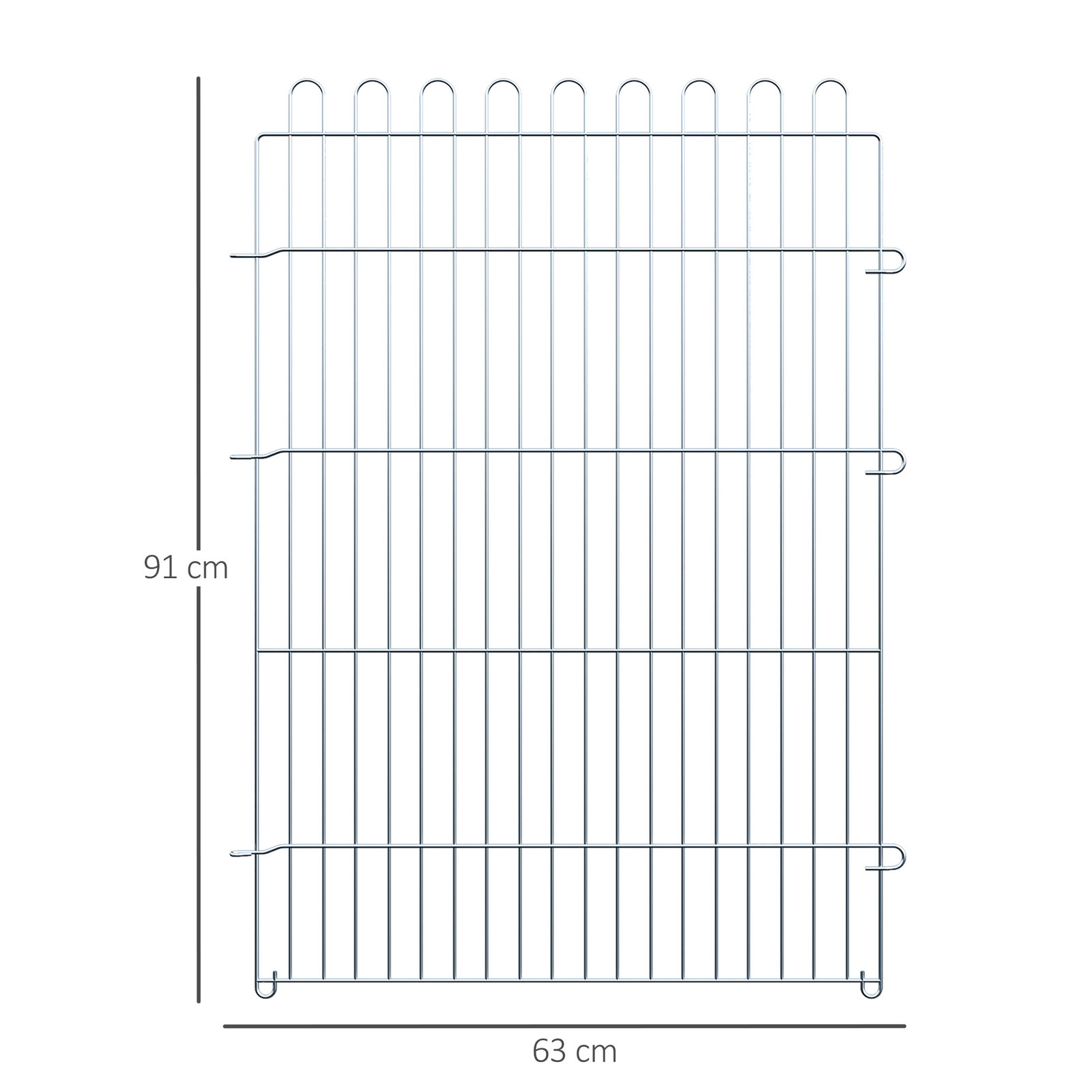 Parque para animais de estimação com 8 paineis 63x91cm cerca para animais de estimação com porta com trava para jardim pátio exterior prata