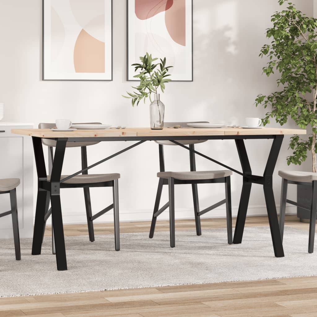 Mesa de jantar estrutura em y 160x80x75,5cm pinho/aço