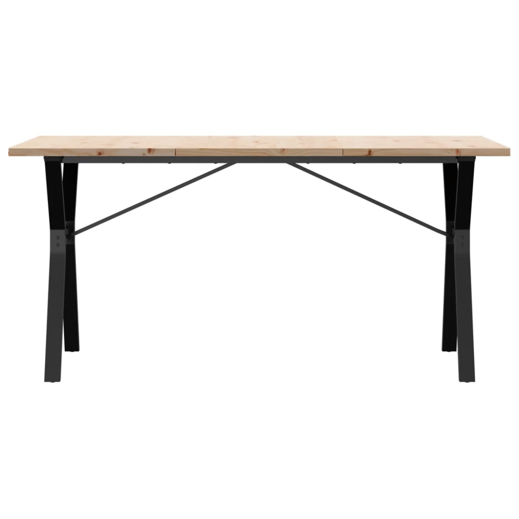Mesa de jantar estrutura em y 160x80x75,5cm pinho/aço