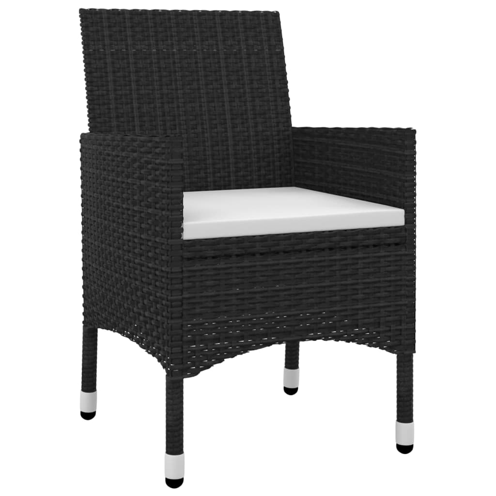 7 Pcs conjunto de jantar p/ jardim c/ almofadões vime PE/vidro