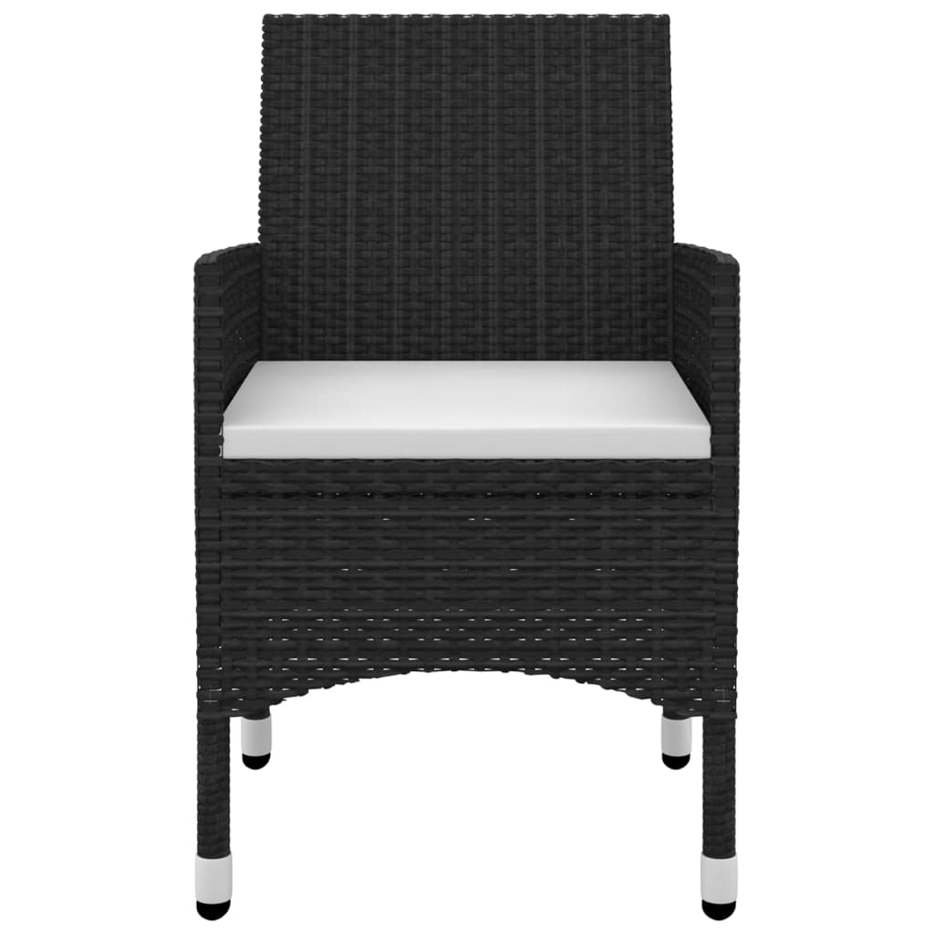 7 Pcs conjunto de jantar p/ jardim c/ almofadões vime PE/vidro