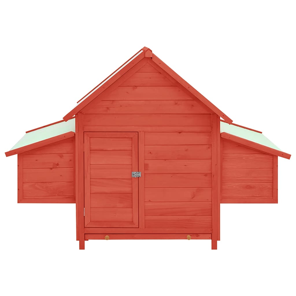 Galinheiro 150x96x110 cm abeto maciço vermelho e branco