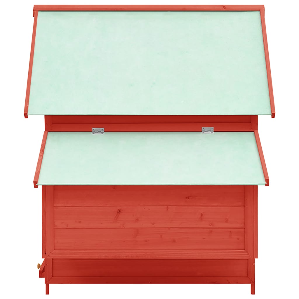 Galinheiro 150x96x110 cm abeto maciço vermelho e branco
