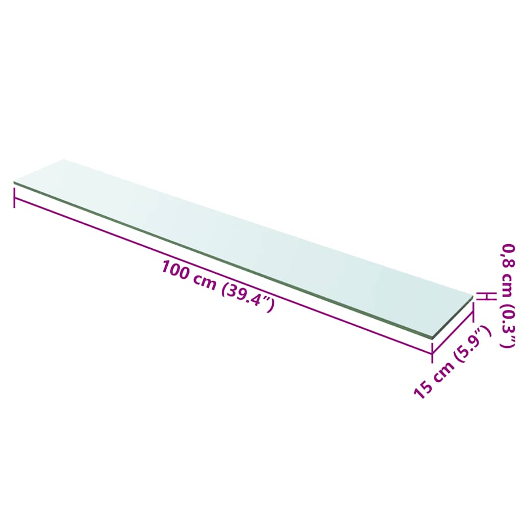 Prateleiras 2 pcs 100x15 cm vidro transparente