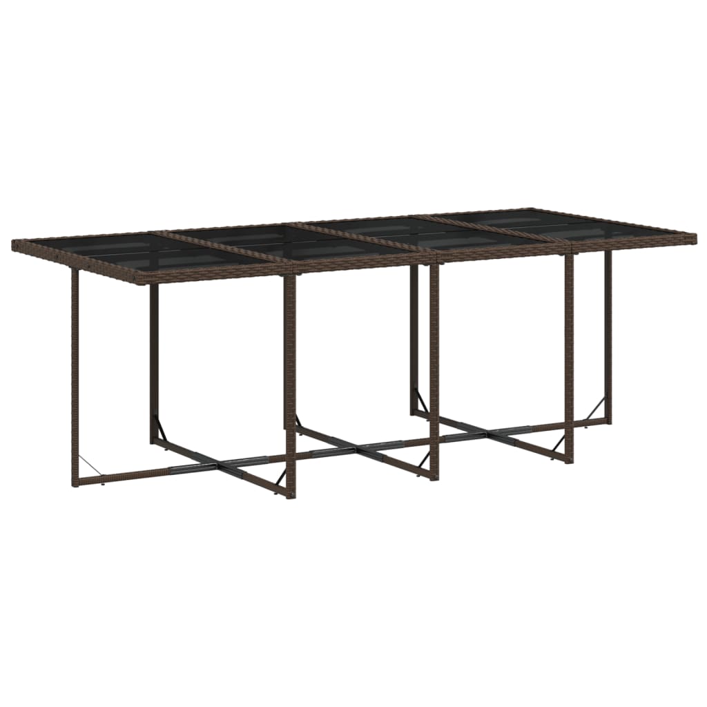 9 Pcs conjunto jantar p/ jardim c/ almofadões vime PE castanho