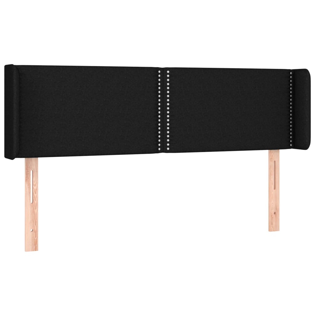 Cabeceira de cama c/ luzes LED tecido 147x16x78/88 cm preto