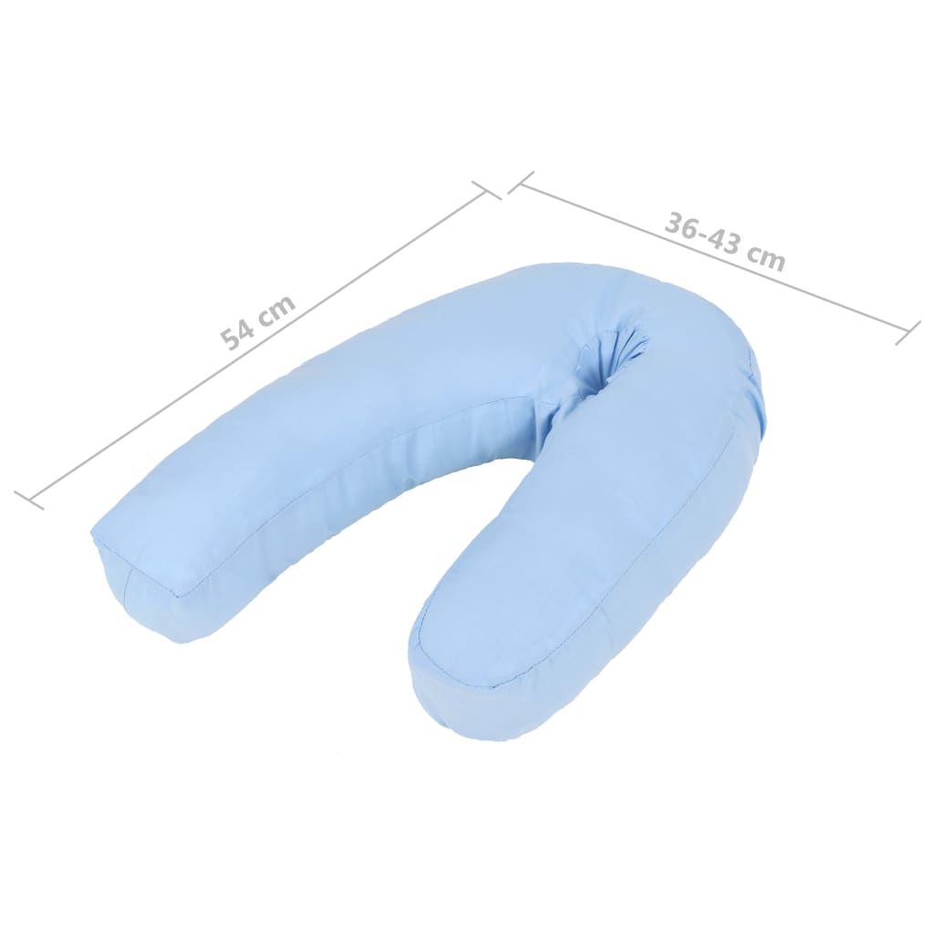 Almofada de gravidez em forma de j 54x(36-43) cm azul