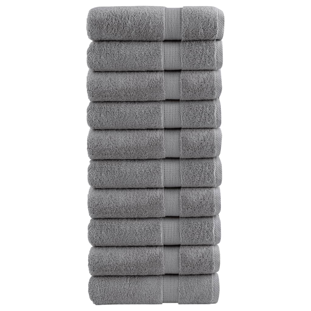 Toalhas de mãos premium solund 10pcs 50x100cm 600 gsm cinzento