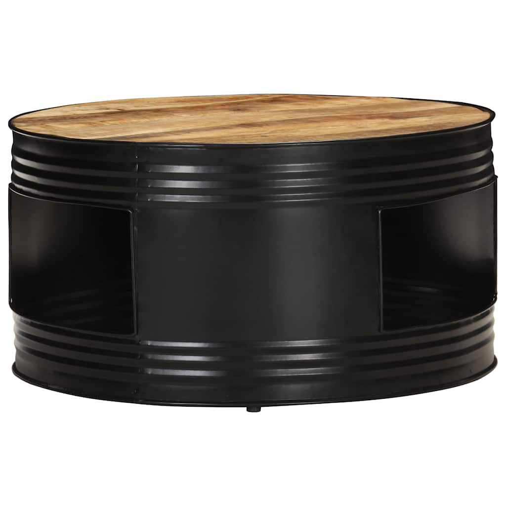 Mesa de centro 68x68x36 cm mangueira áspera maciça preto