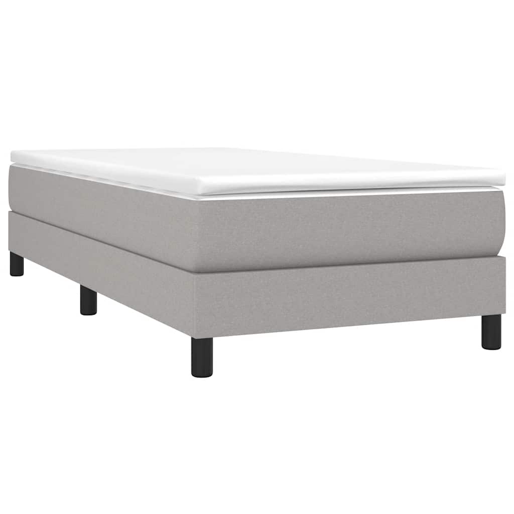 Estrutura de cama com molas 90x200 cm tecido cinzento-claro