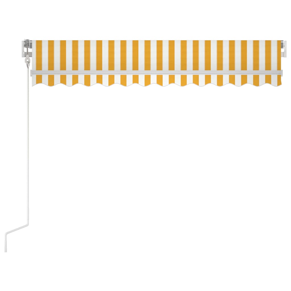 Toldo automático LED e sensor de vento 300x250cm amarelo/branco