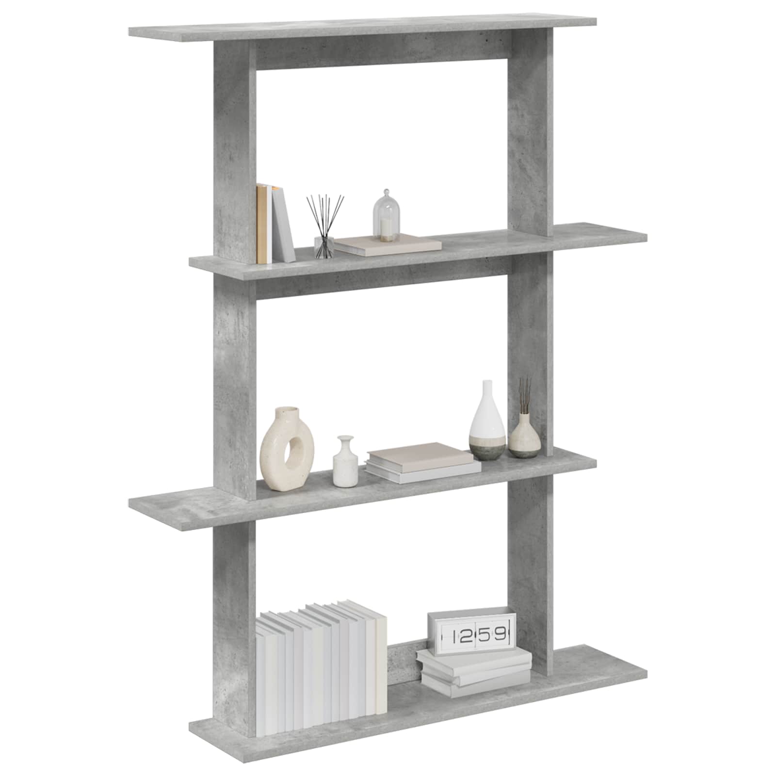 Prateleira de parede cinzento cimento 100 x 20 x 126 cm