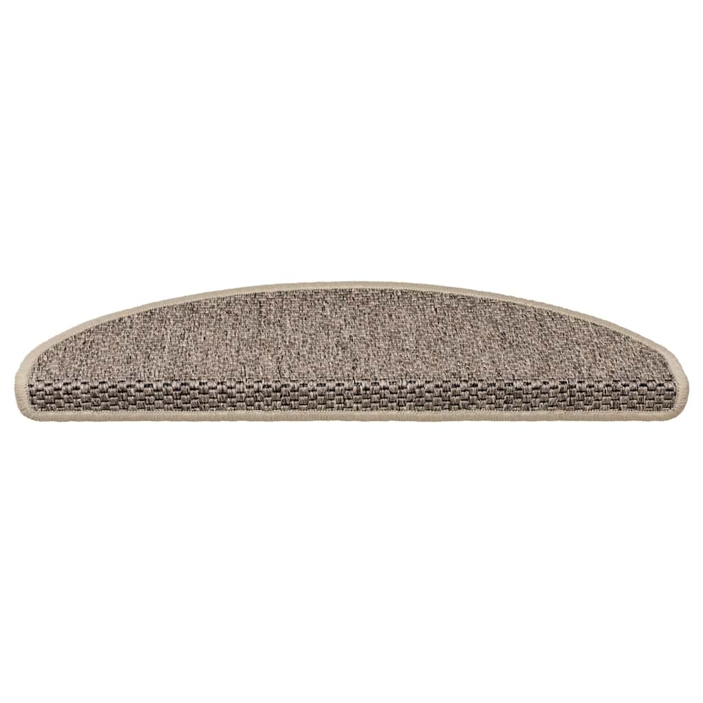 Tapetes escada adesivos aspeto sisal 30pcs 65x21x4 bege-escuro