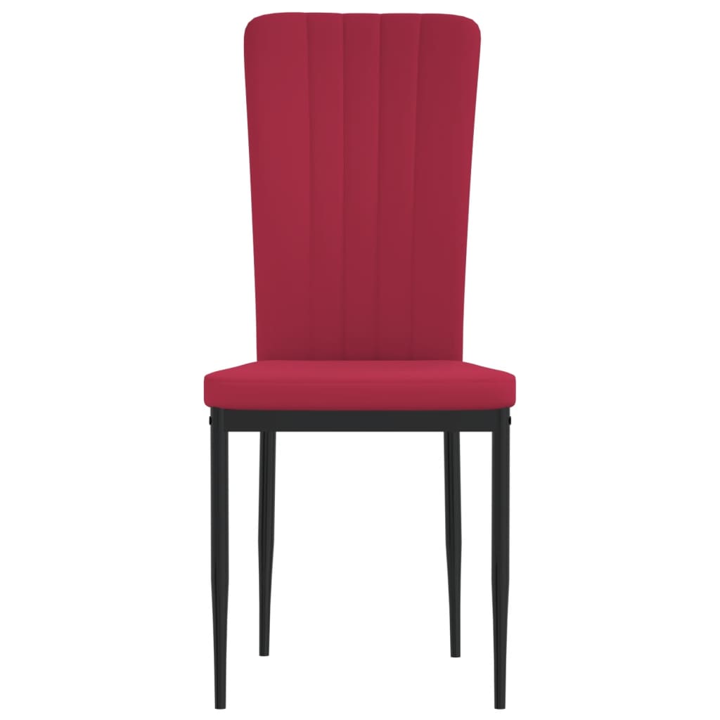 Cadeiras de jantar 4 pcs veludo vermelho tinto