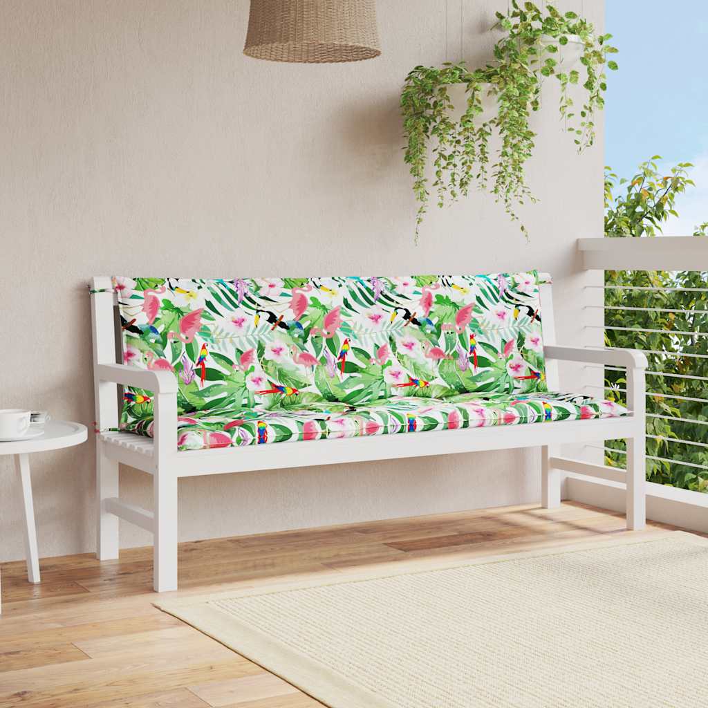 Almofadões p/ banco de jardim 2 pcs 150x50x7 cm tecido multicor