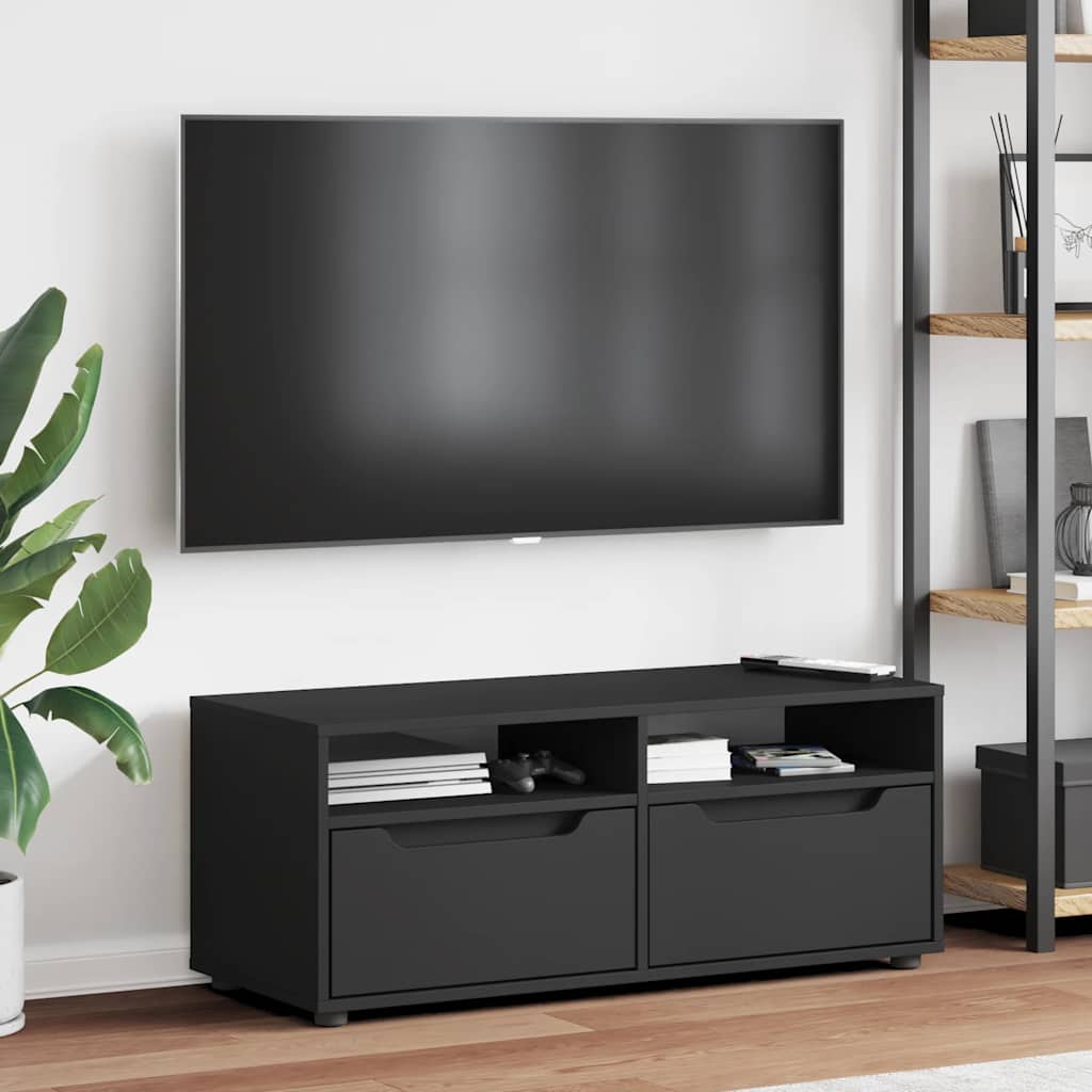 Móvel TV visnes derivados de madeira preto 100x40x38 cm