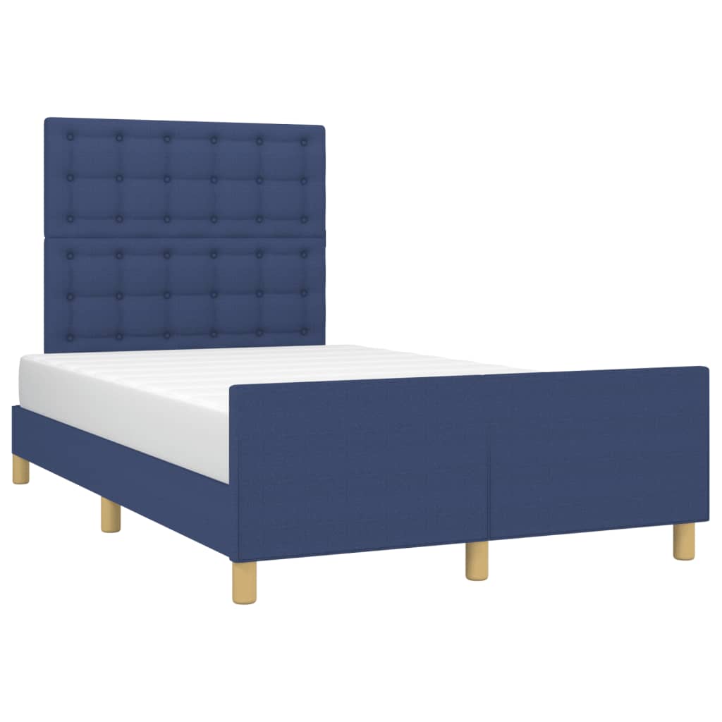Estrutura de cama sem colchão 120x190 cm tecido azul