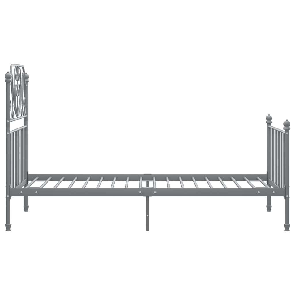 Estrutura de cama 100x200 cm metal cinzento