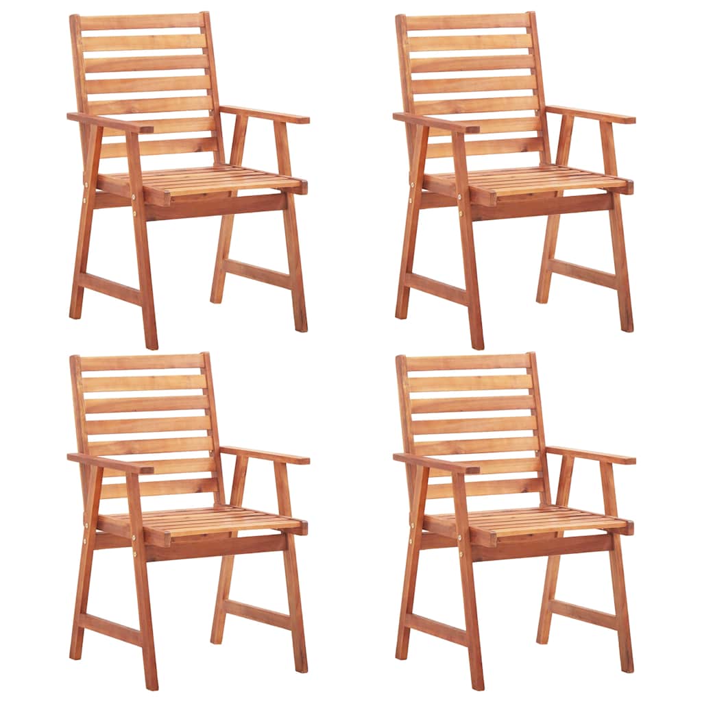 Cadeiras jantar p/ jardim 4 pcs madeira de acácia maciça