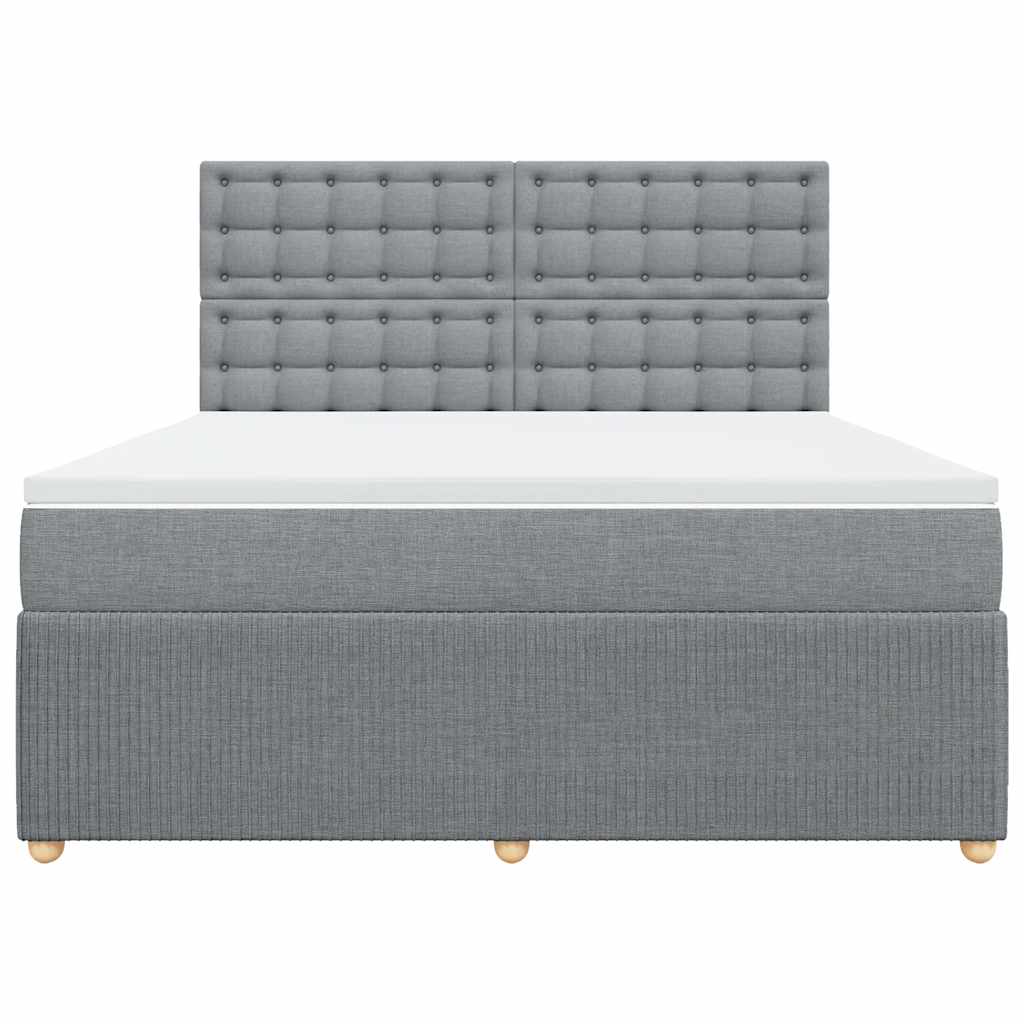 Cama com molas/colchão 180x200 cm tecido cinzento-claro