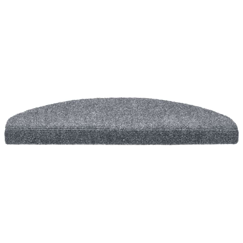 Tapetes de escada autoadesivos 30 peças 65x21x4 cm cinza claro semicircular grande