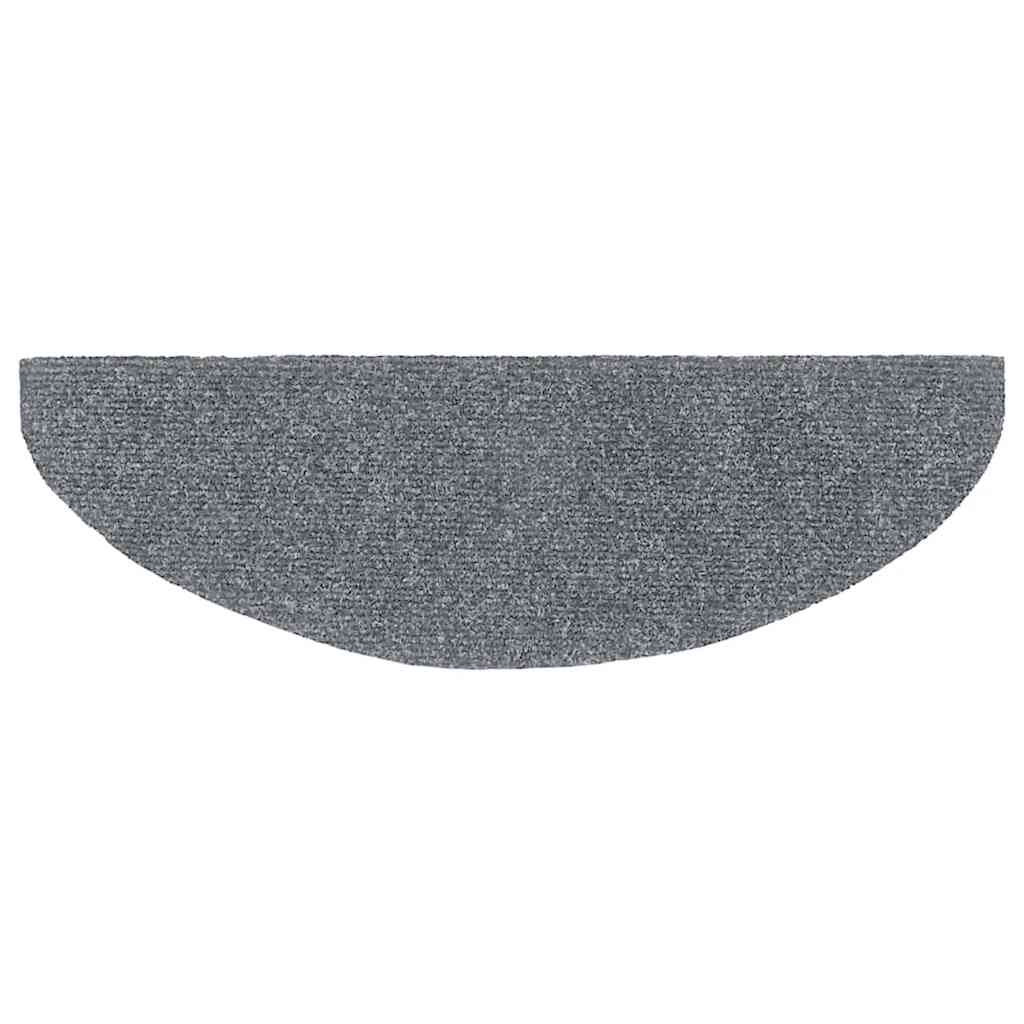 Tapetes de escada autoadesivos 30 peças 65x21x4 cm cinza claro semicircular grande