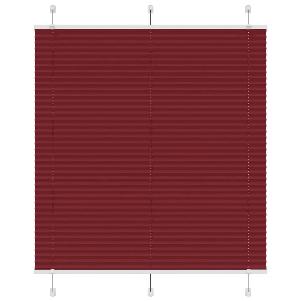 Plissado cego bordéus vermelho 115x100 cm largura tecido