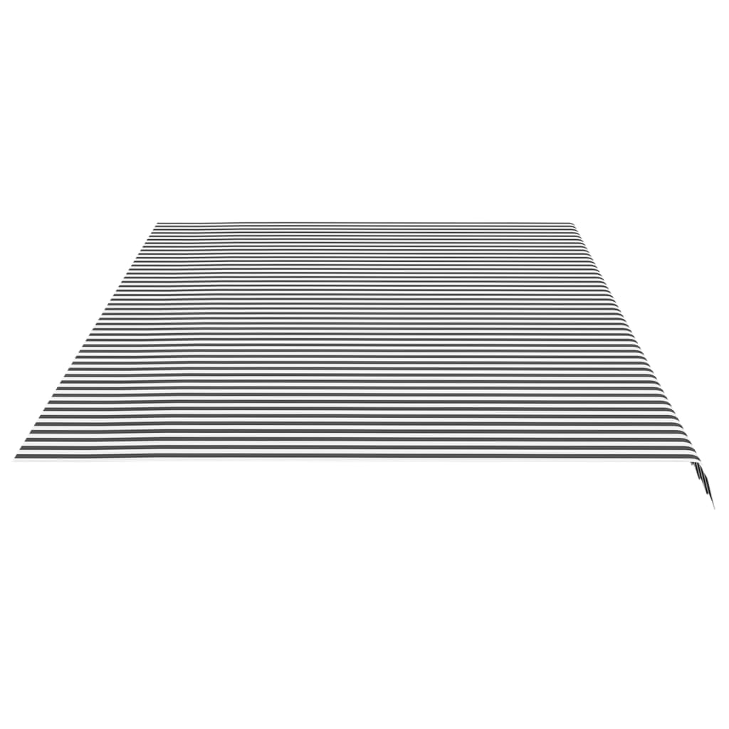 Tecido de substituição para toldo antracite e branco 600x350 cm poliéster