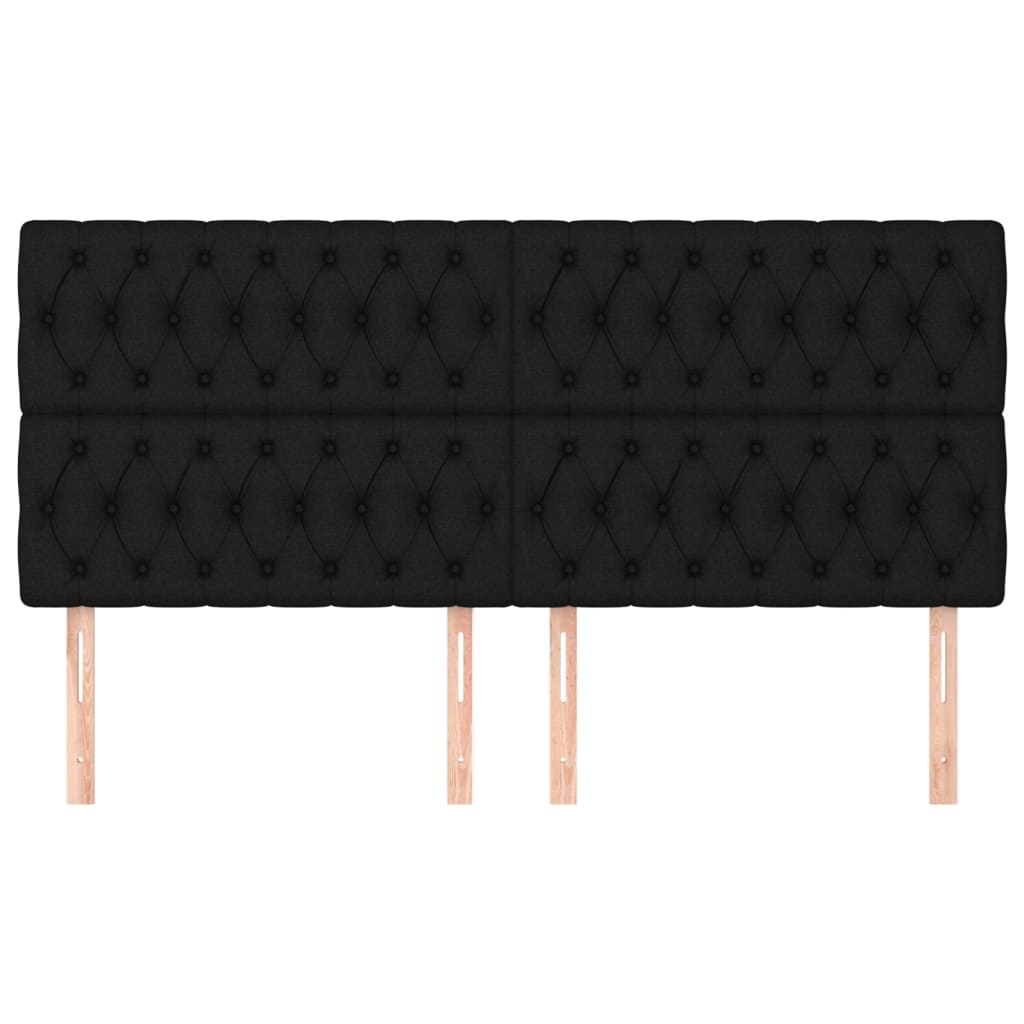 Cabeceira preta 180x7x118/128 cm tecido