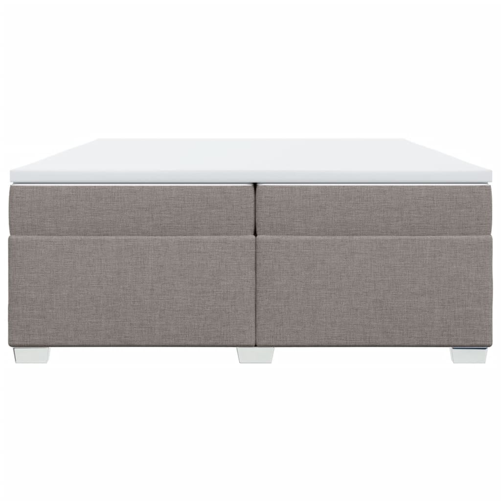 Cama com molas/colchão 200x200 cm tecido castanho-acinzentado