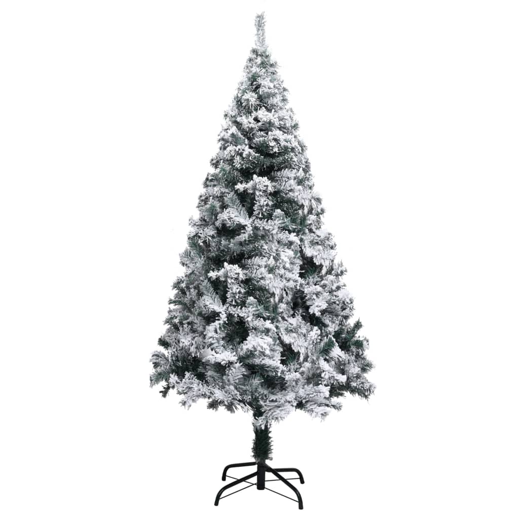 Árvore de natal artificial c/ flocos de neve 150 cm PVC verde