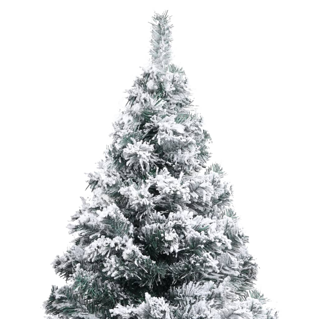 Árvore de natal artificial c/ flocos de neve 150 cm PVC verde