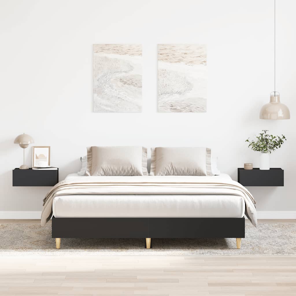 Estrutura de cama sem colchão 140x200 cm preto