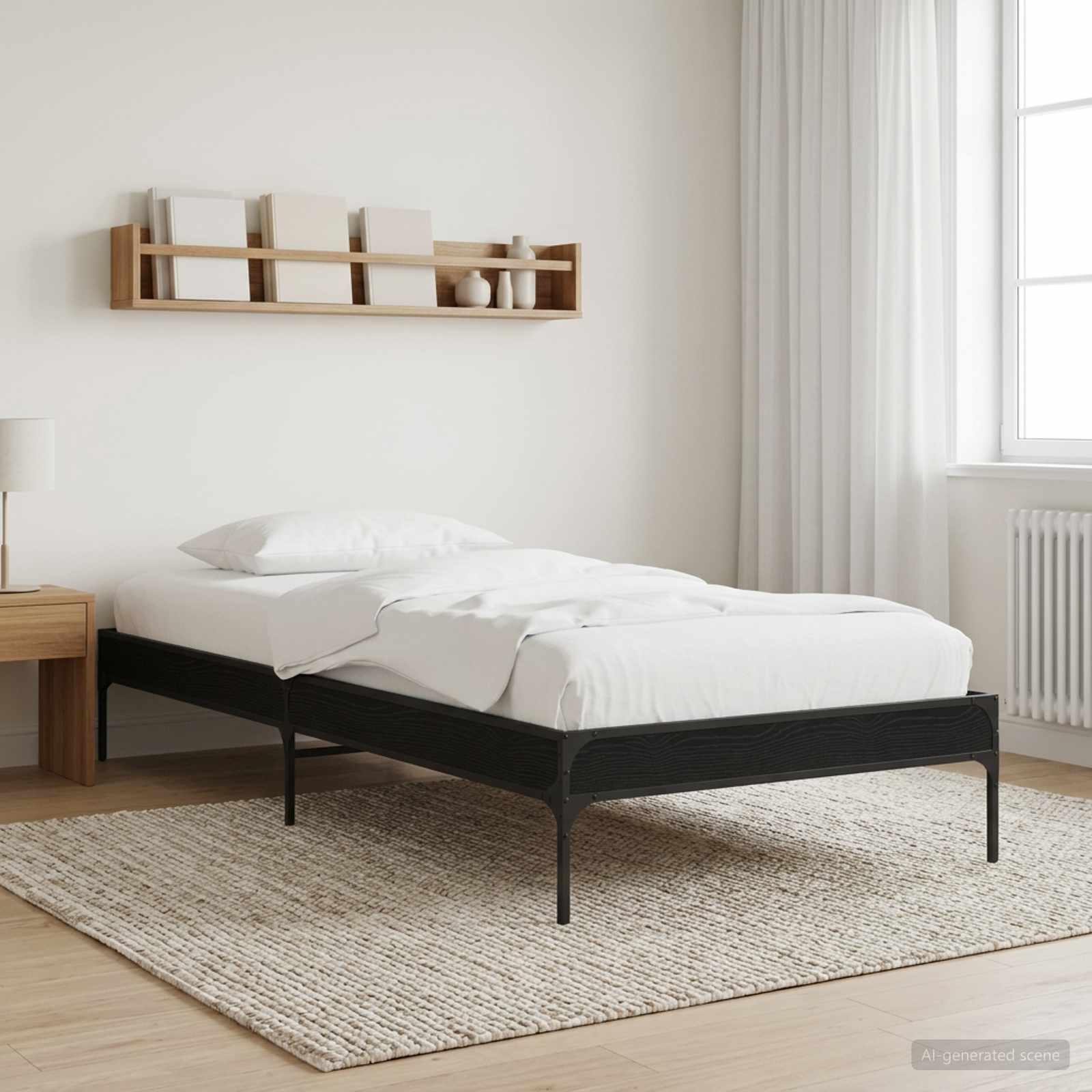 Estrutura da cama carvalho preto 80 x 200 cm