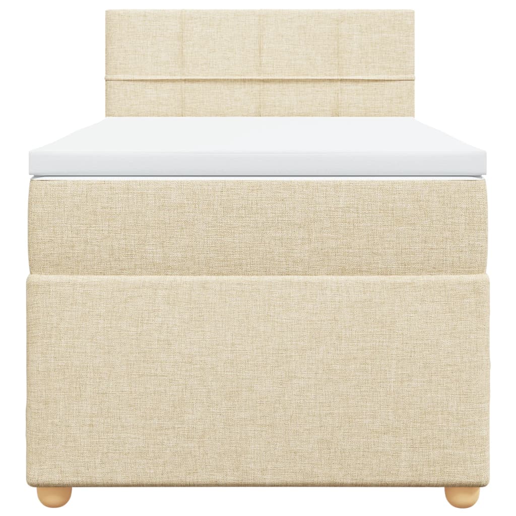 Cama com molas/colchão 100x200 cm tecido cor creme