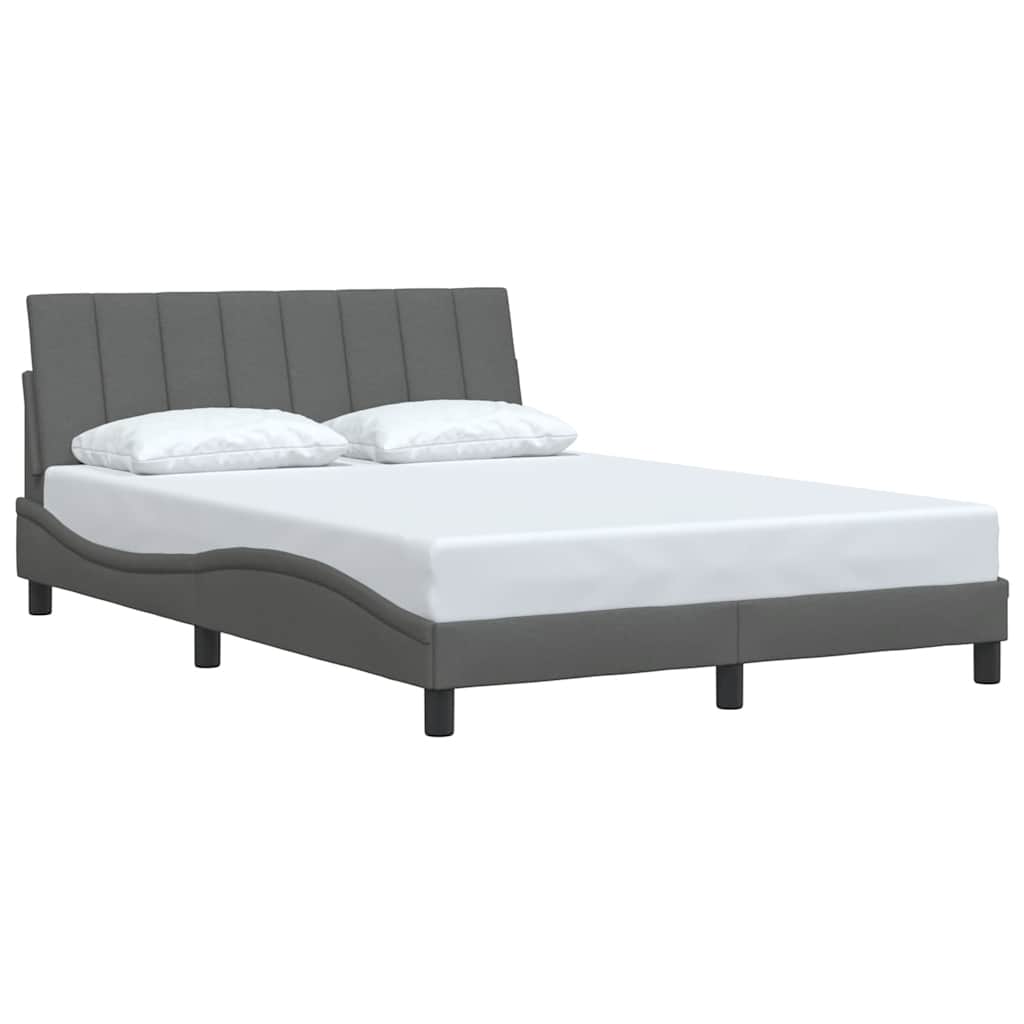 Estrutura de cama sem colchão hanko 140x190 cm tecido cinzento-escuro