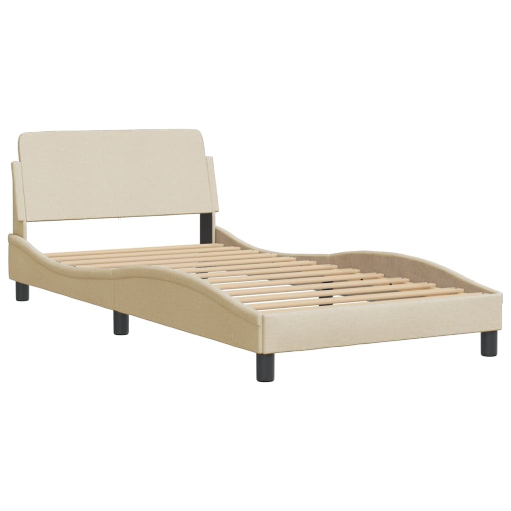 Cama com colchão hvar 100x200 cm tecido cor creme