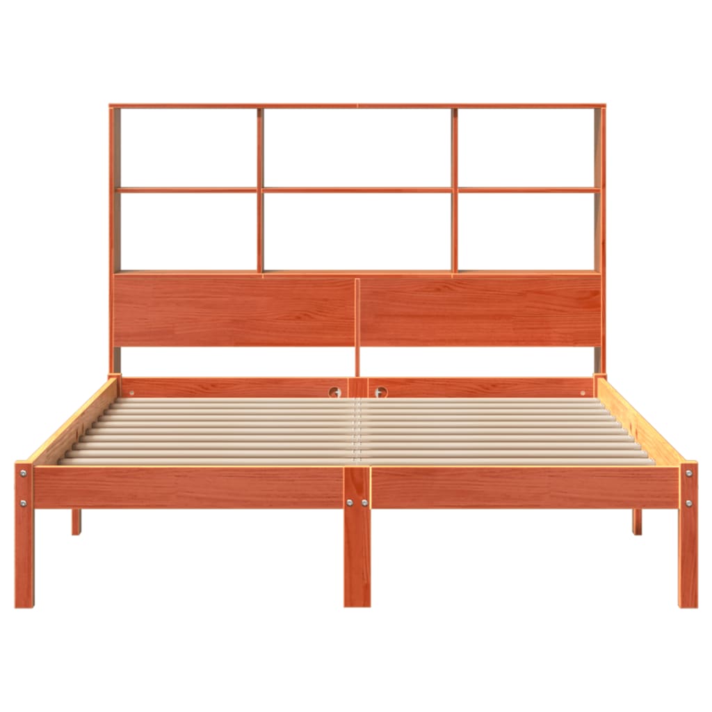 Cama com estante sem colchão 135x190 cm pinho maciço