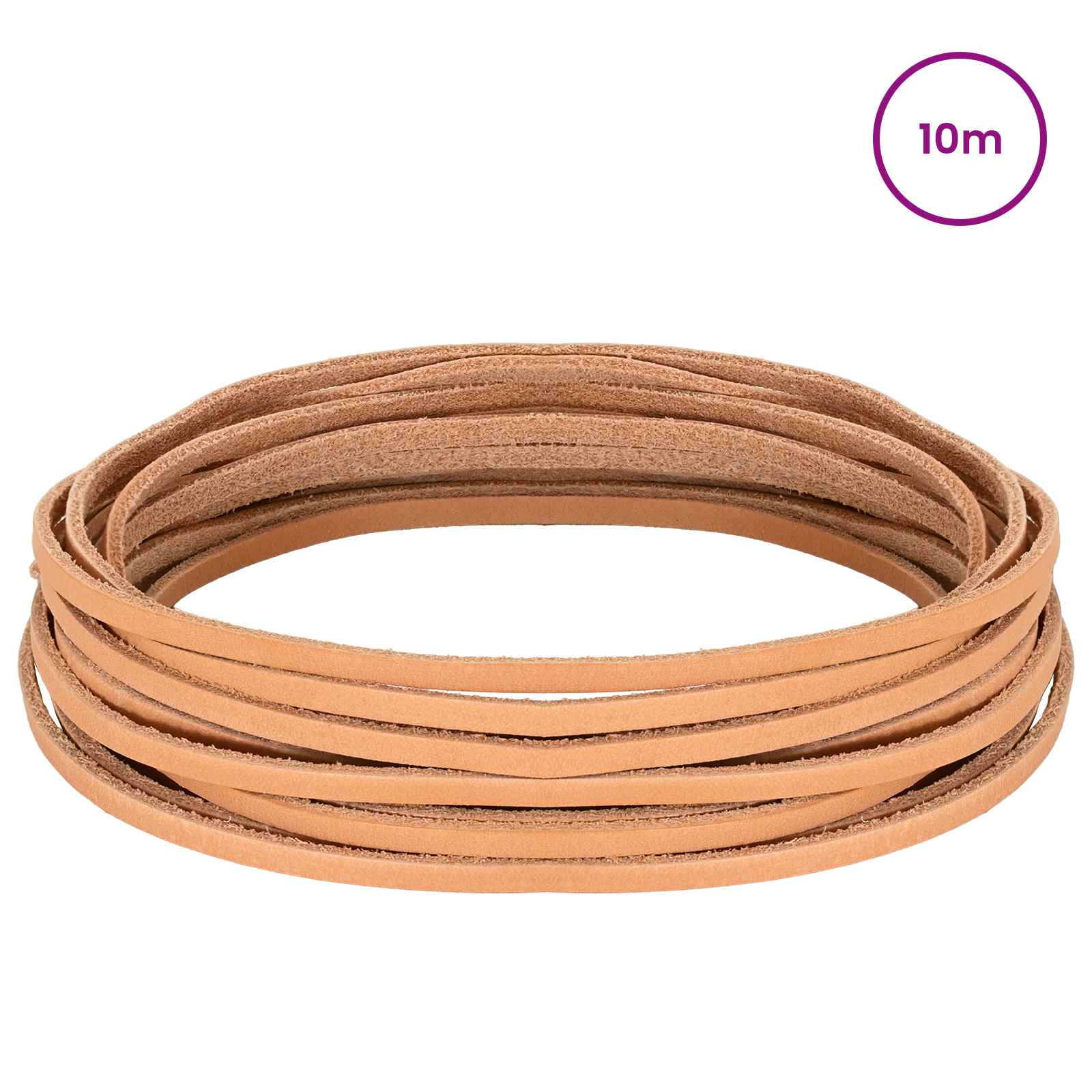 Pulseira de couro marrom claro 1000 x 0,3 cm couro