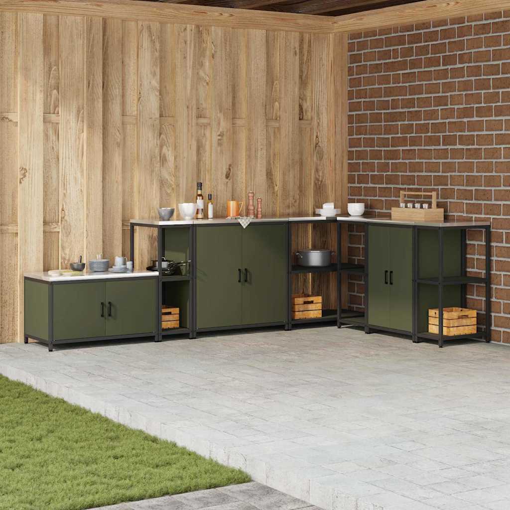 Estante de cozinha hattem verde-azeitona 30 x 50 x 92 cm aço
