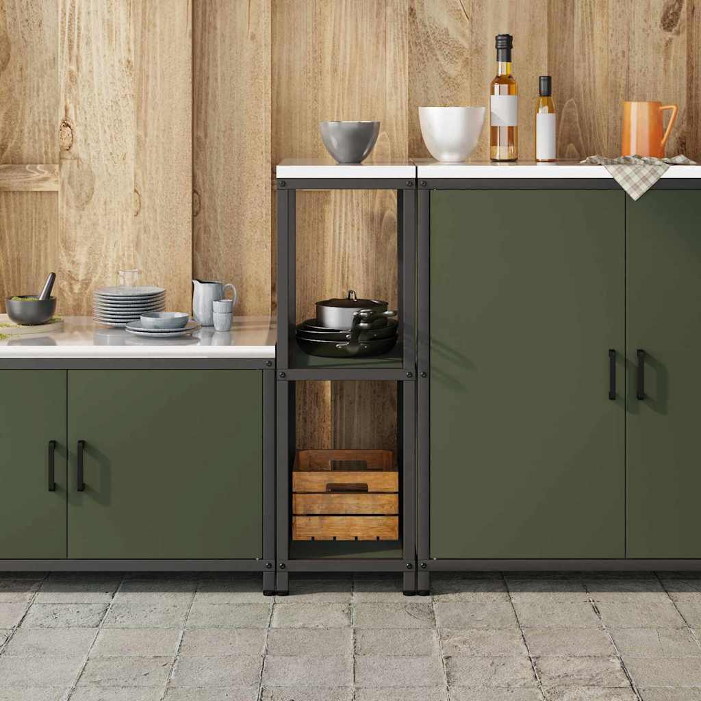 Estante de cozinha hattem verde-azeitona 30 x 50 x 92 cm aço