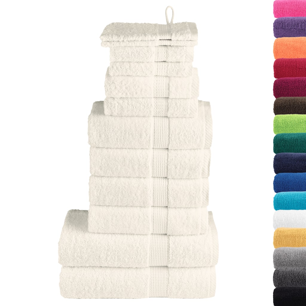 12 Pcs conjunto de toalhas premium solund 600 gsm creme