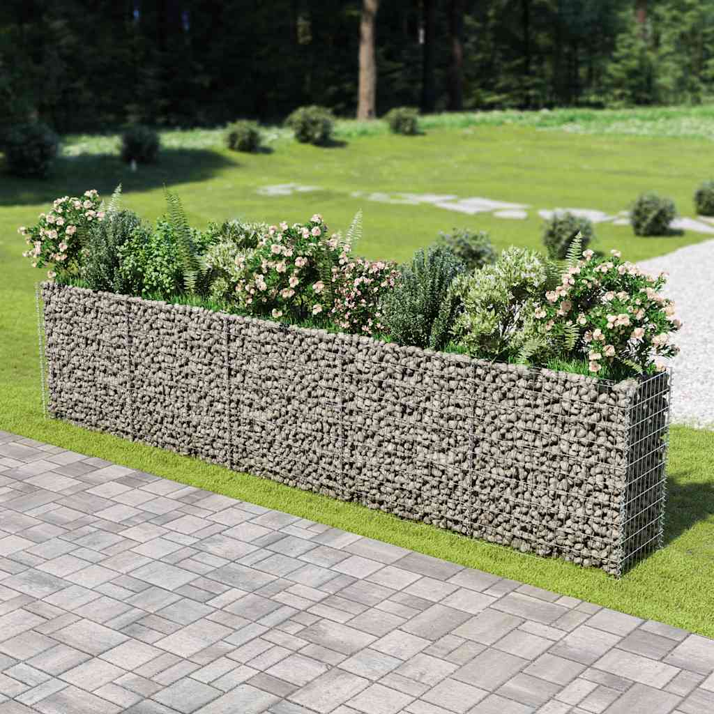 Canteiro elevado/cesto gabião 450x50x100 cm aço galvanizado