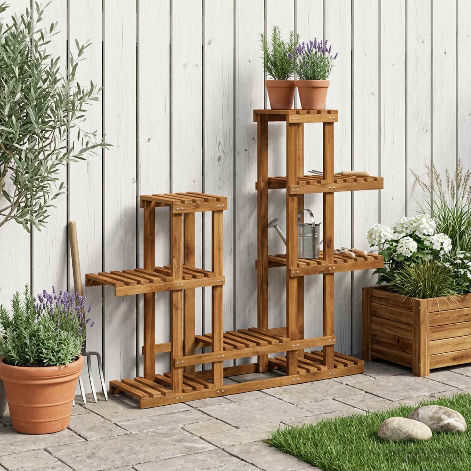Suporte para plantas natural 118 x 25 x 96,5 cm