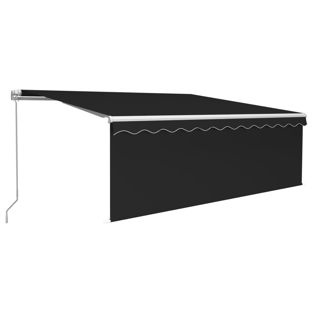 Toldo retrátil manual com estore e luzes LED 4x3 m antracite