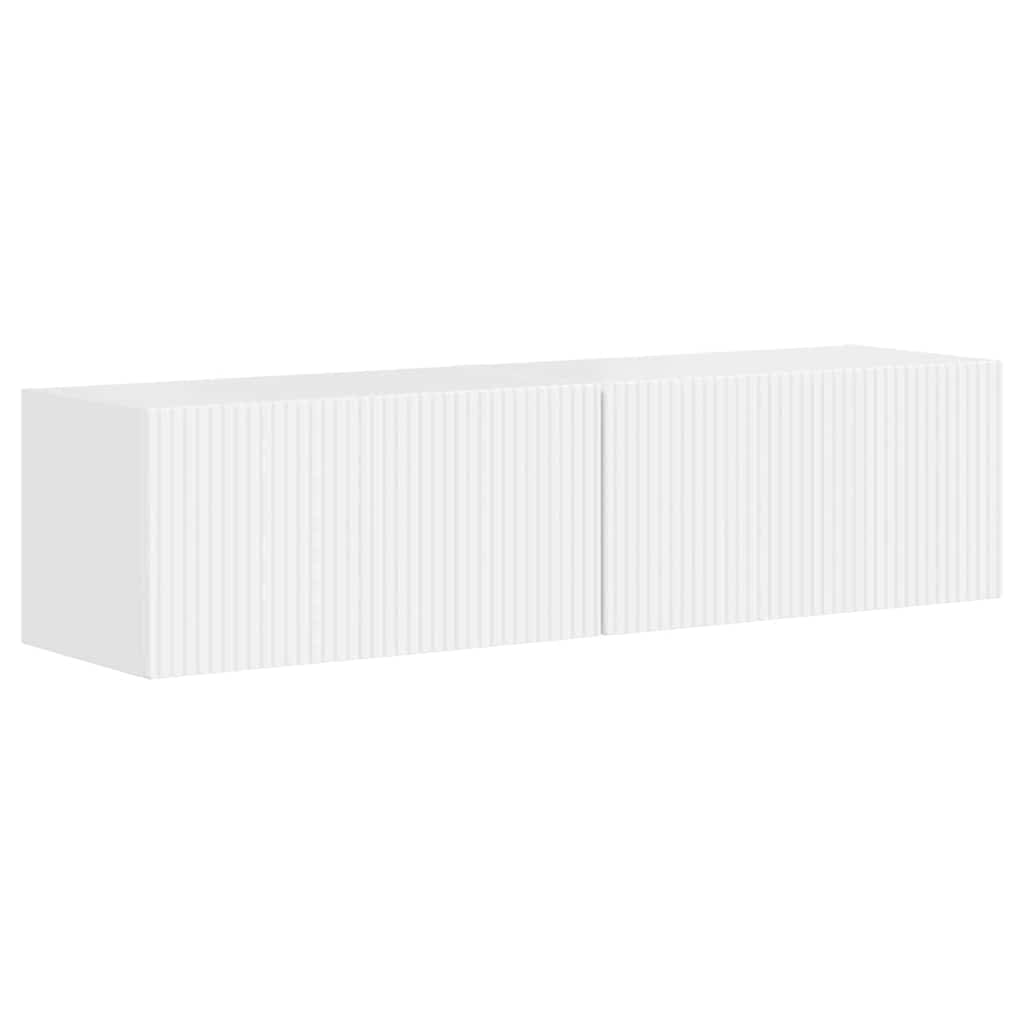 Armário de TV de parede 2 unid. branco brilhante